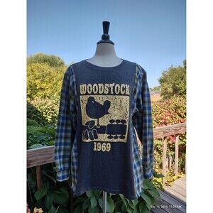 Custom Woodstock Flannel Shirt  Insert Boho Hippie Chic Plaid Refashioned